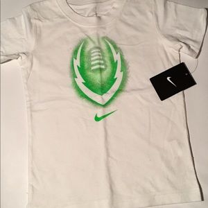 Boys Nike Football T-shirt White Green $18 NWT